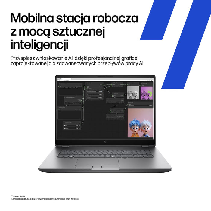 Мобилна работна станция HP ZBook Fury G1i с Intel Core Ultra 7 265HX, 45,7 см (18"), WQXGA, 32 GB DDR5-SDRAM, 1 TB SSD, NVIDIA RTX PRO 3000, Blackwell, Wi-Fi 7 (802.11be), Windows 11 Pro, AI работна станция, AI компютър, сребрист цвят