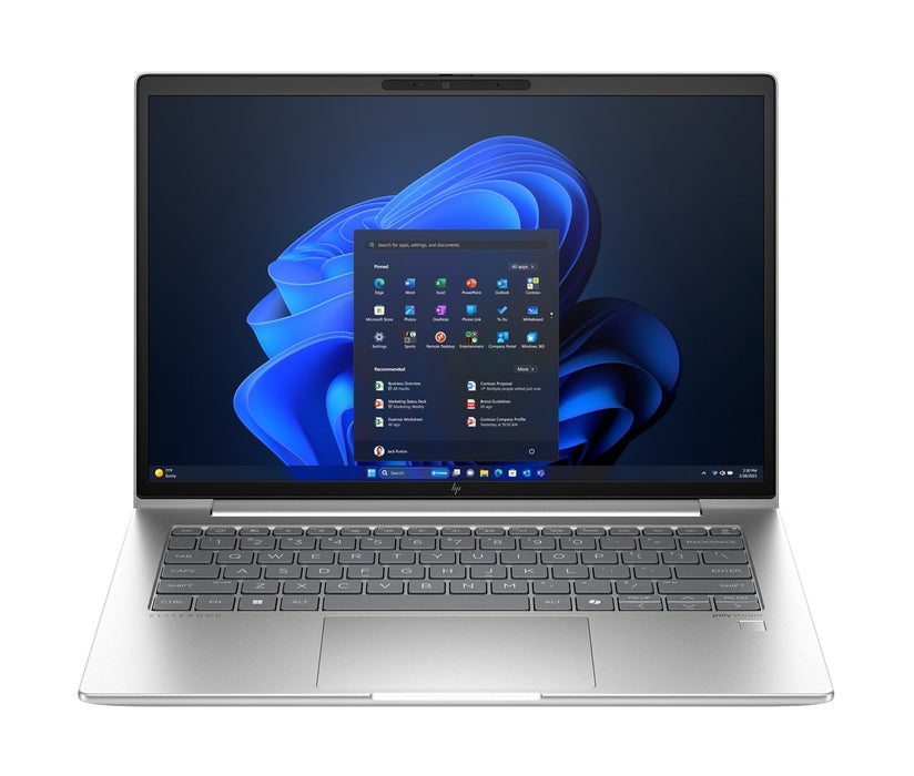 Лаптоп HP EliteBook 640 G11, Intel Core Ultra 5 135H, 35,6 см (14"), WUXGA, 16 GB DDR5-SDRAM, 512 GB SSD, Wi-Fi 6E (802.11ax), Windows 11 Pro, AI, сребрист
