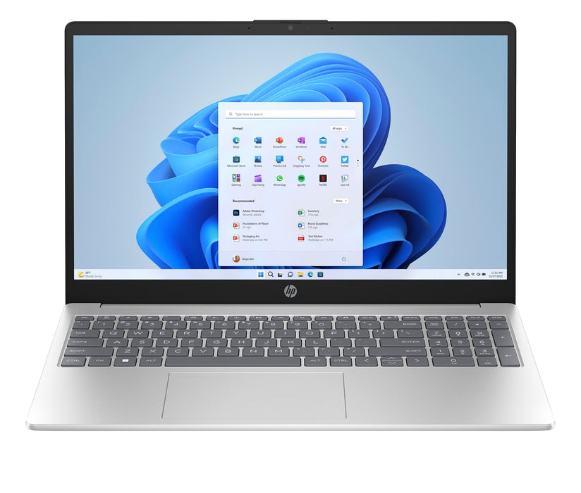 HP 15-fc0217nw Ryzen 7 5825U 15.6"FHD 300nits AG 16GB DDR4 SSD512 RX Vega 8 Cam720p 41Wh Win11 Natural Silver 2Y