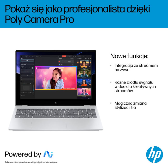 HP OmniBook 7 16-az0222nw, Core 5 210H, 16" 2K, 300 кд/16GB, DDR5 5200 SSD, 512 GB, Intel Graphics 6400, 5 Mpx, IR, 70 Wh, Win11, Glacial Silver, 2 години гаранция