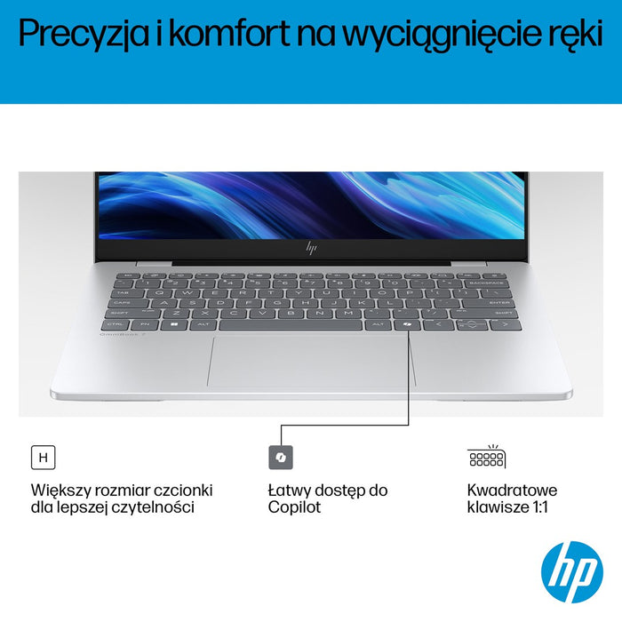 HP OmniBook 7 AI 14-fr0220nw Ultra 5 225U 14"2K OLED 300nits LBL 16GB LPDDR5-7467 SSD512 Intel Graphics Cam 5 Mpx IR 68Wh Win11 Glacial Silver 2Y