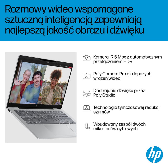 HP OmniBook 7 AI 14-fr0220nw Ultra 5 225U 14"2K OLED 300nits LBL 16GB LPDDR5-7467 SSD512 Intel Graphics Cam 5 Mpx IR 68Wh Win11 Glacial Silver 2Y