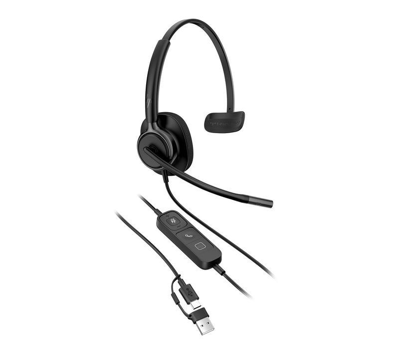 Класически монофонични USB слушалки HP Poly Mission 415 с кабел