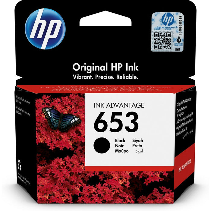 HP 653 черна оригинална касета с мастило Advantage