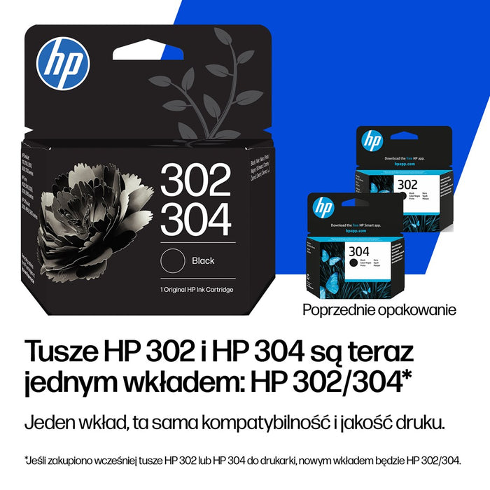 Оригинална мастилена касета HP 302/304 с черно мастило