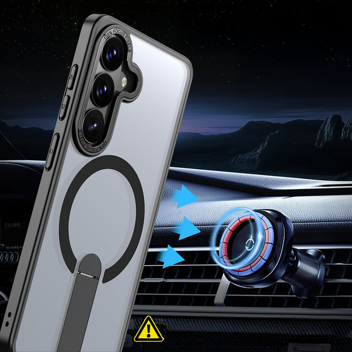 Хибриден кейс Armor X за Samsung Galaxy A57 със стойка, съвместим с MagSafe - черен