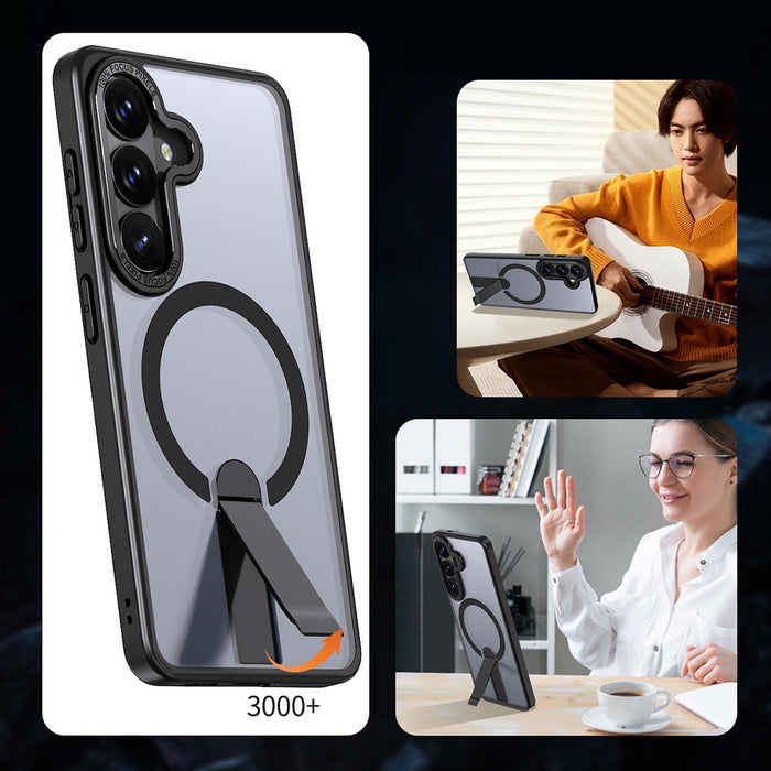 Хибриден кейс Armor X за Samsung Galaxy A57 със стойка, съвместим с MagSafe - черен