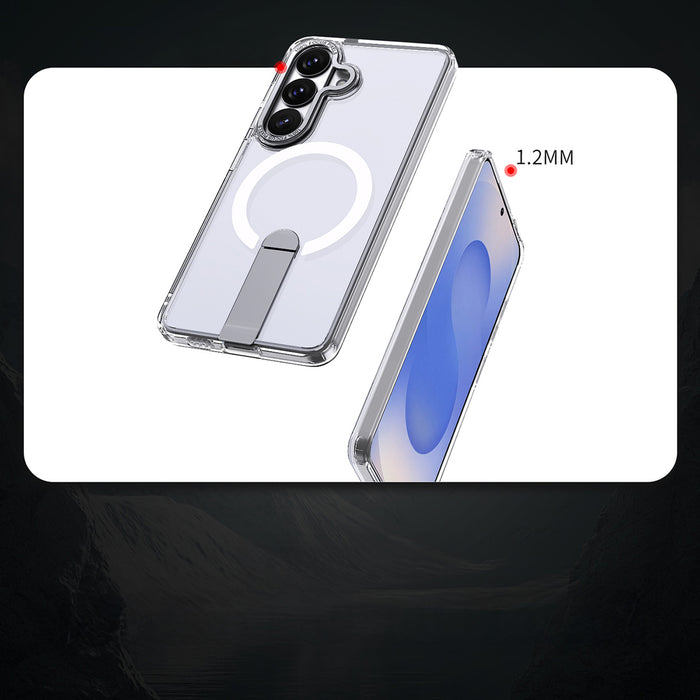 Хибриден Armor X калъф за Samsung Galaxy A57 със стойка, съвместим с MagSafe - прозрачен