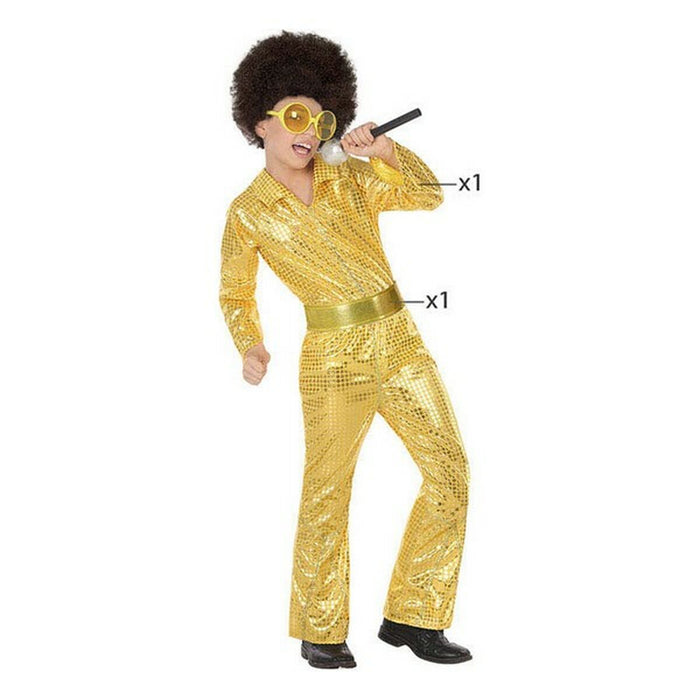 Маскировъчен костюм за деца Disco Златен (2 Части) (2 pcs)