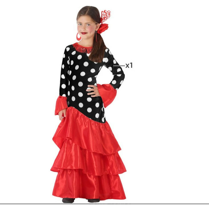 Маскировъчен костюм за възрастни Flamenca Черен Червен Испания