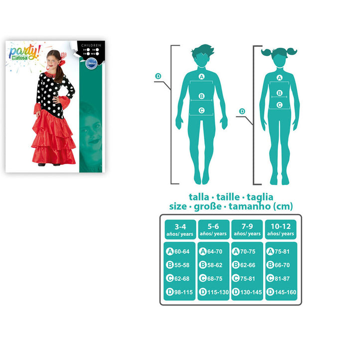 Детски костюм Черен Червен Испания