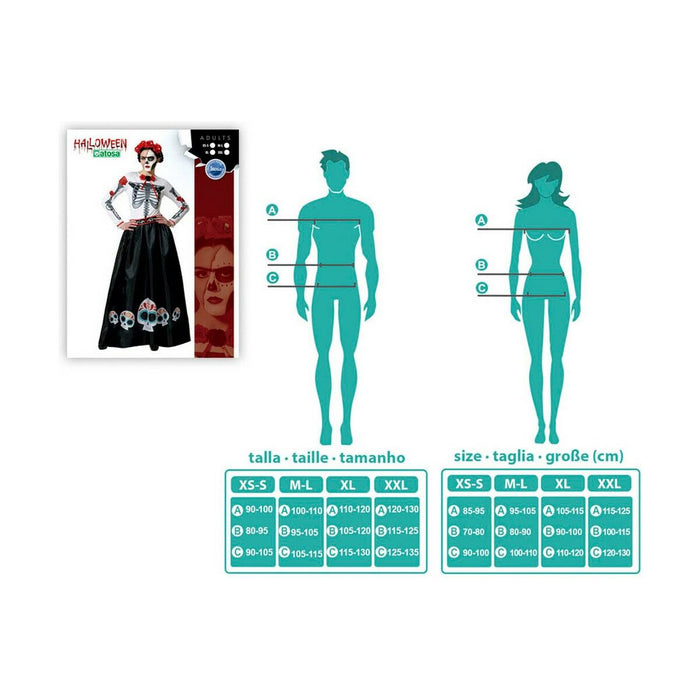 Маскировъчен костюм за възрастни Скелет Мексиканец Многоцветен (XS/S)
