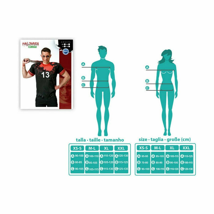 Маскировъчен костюм за възрастни Черен Окървавен Rugby (1 Части)