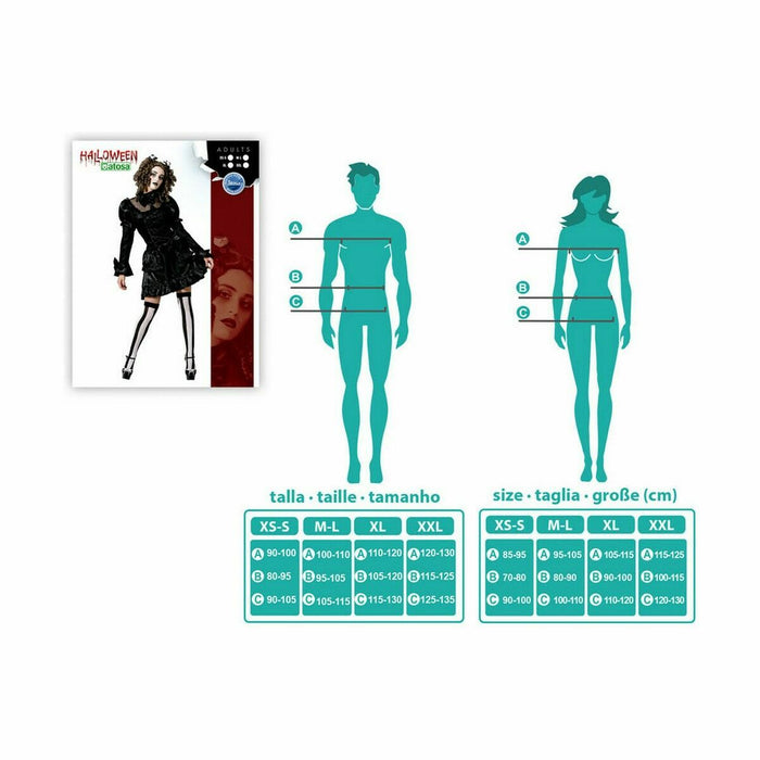 Маскировъчен костюм за възрастни Черен Готическа жена (1 Части)