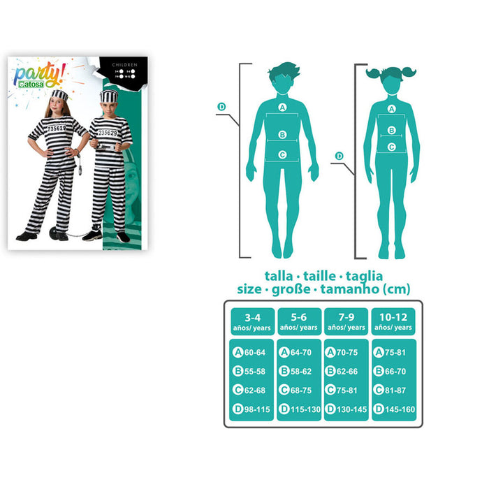 Маскировъчен костюм за деца Многоцветен Затворник