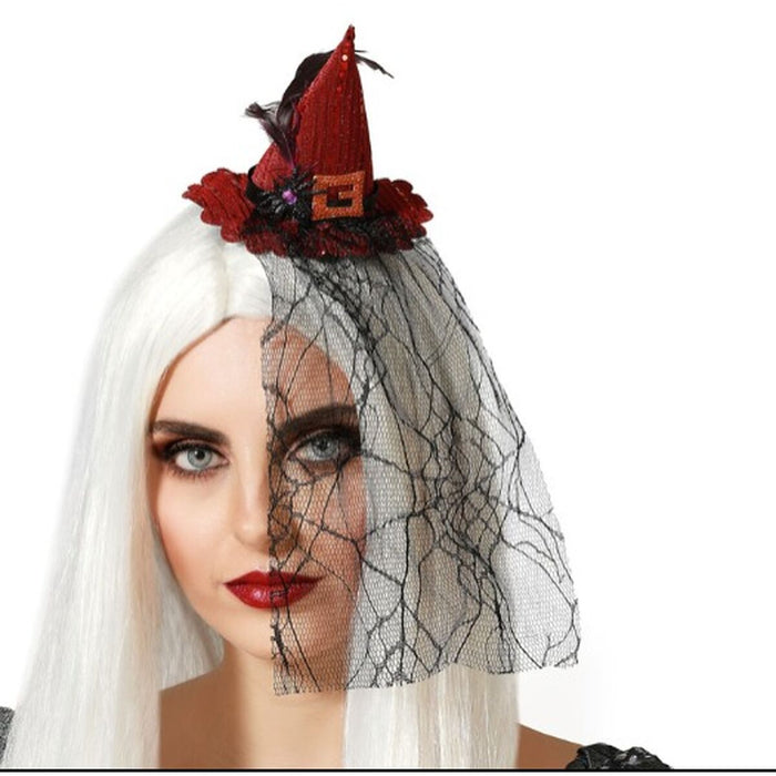 Лента за глава Шапка Вещица Halloween Червен