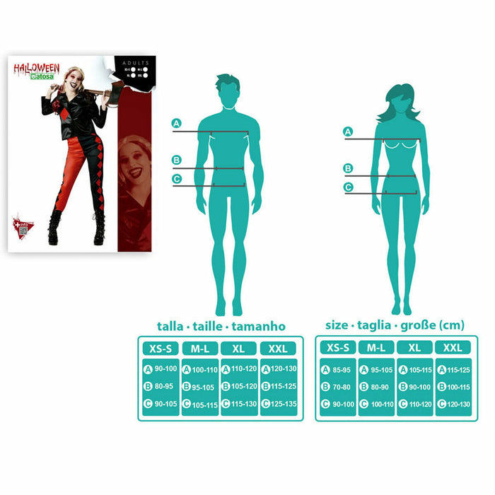Маскировъчен костюм за възрастни Окървавен Арлекино Дама