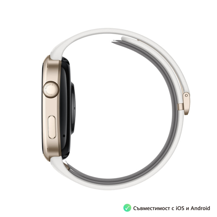 Huawei Watch D2 LCA-B11, златен, 1.82" Amoled, размер на въздушна възглавница/каишка 26 мм, амбулаторно 24 ч. кръвно налягане, пул мониторинг PPG 6.0, въртяща се корона, IP68, високоговорител и микрофон, двулентов, батерия 524 mAh