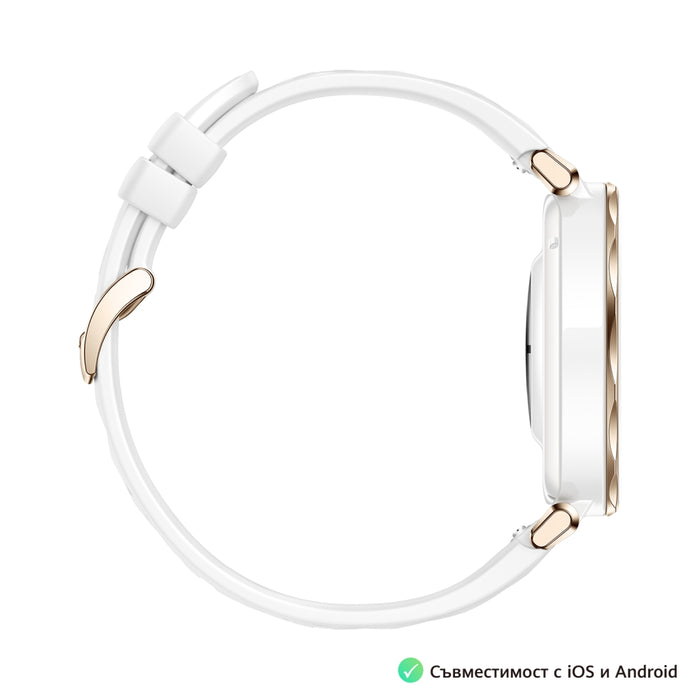 Huawei Watch GT5 Pro Jana-B29F, 1.32" Amoled 466x466, PPI 352, BT5.2, BLE/BR/EDR, 323mAh, 40 метра свободно гмуркане, HUAWEI TruSense система, ЕКГ анализ, Живот на батерията до 7 дни, Съвместим с iOS и Android устройства, Бял флуороеластомер