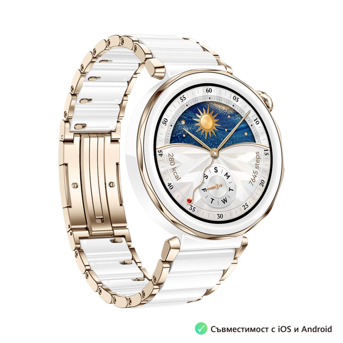 Huawei Watch GT5 Pro Jana-B29C, 1.32" Amoled 466x466, PPI 352, BT5.2, BLE/BR/EDR, 323mAh, 40 метра свободно гмуркане, HUAWEI TruSense система, ЕКГ анализ, Живот на батерията до 7 дни, Съвместим с iOS и Android устройства, Керамика