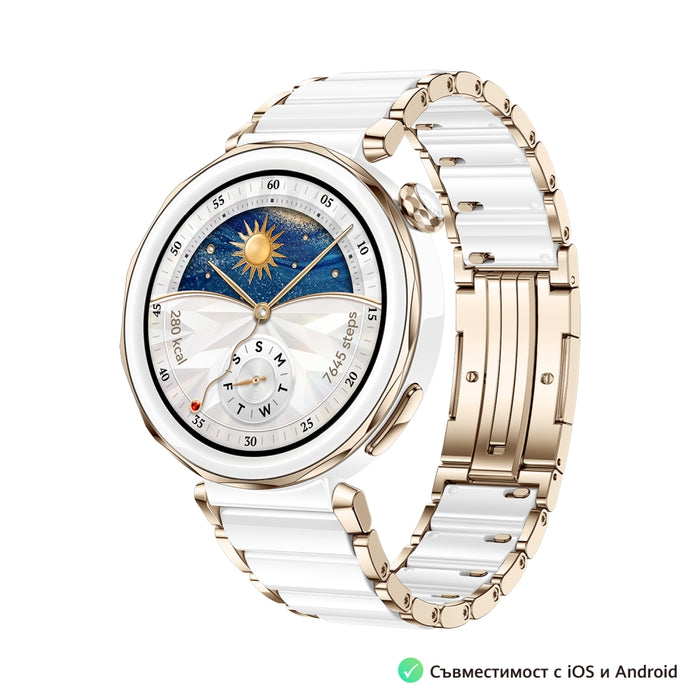 Huawei Watch GT5 Pro Jana-B29C, 1.32" Amoled 466x466, PPI 352, BT5.2, BLE/BR/EDR, 323mAh, 40 метра свободно гмуркане, HUAWEI TruSense система, ЕКГ анализ, Живот на батерията до 7 дни, Съвместим с iOS и Android устройства, Керамика