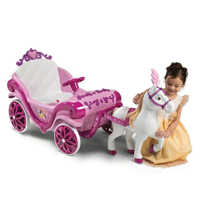 Електрическа карета Huffy Disney Princess с кон 6 V розова