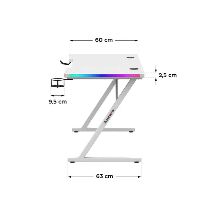 Huzaro Hero 2.5 Бяло RGB игрално бюро