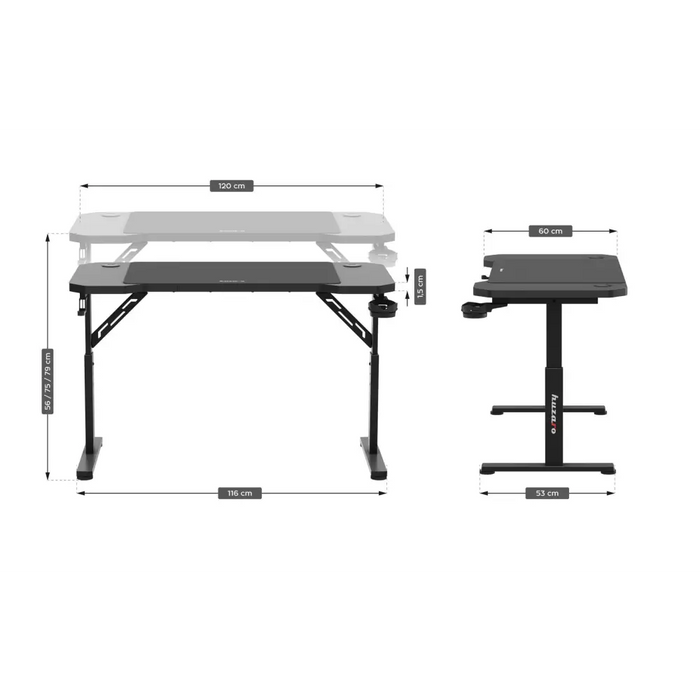 Huzaro Hero 2.6 игрално бюро Черно