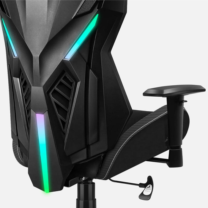 Геймърски стол Huzaro Combat 7.6 RGB черен с вентилатор