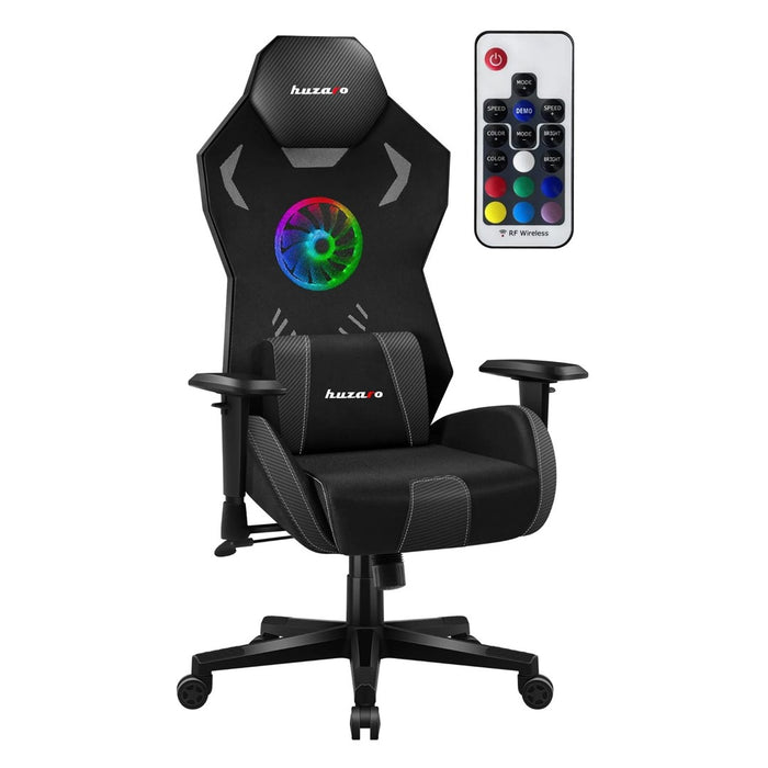 Геймърски стол Huzaro Combat 7.6 RGB черен с вентилатор