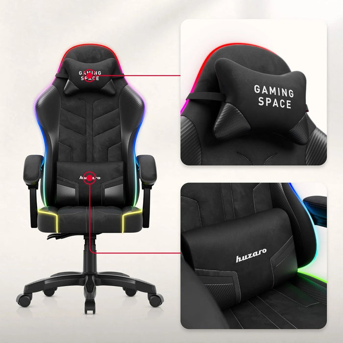 Геймърски стол Huzaro Force 2.7 RGB черен