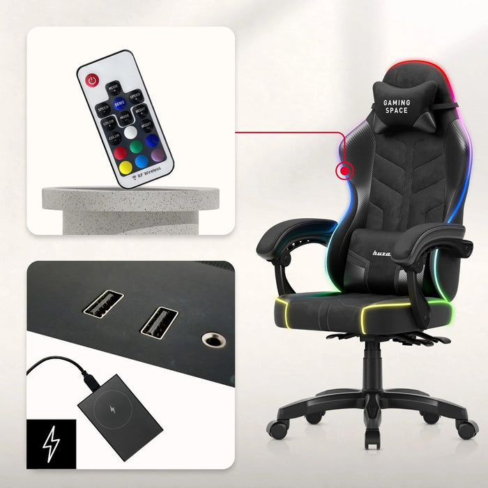 Геймърски стол Huzaro Force 2.7 RGB черен