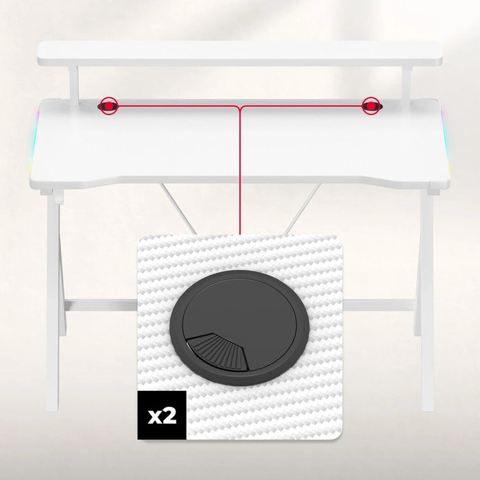 Biurko Huzaro Hero 1.9 RGB бяло