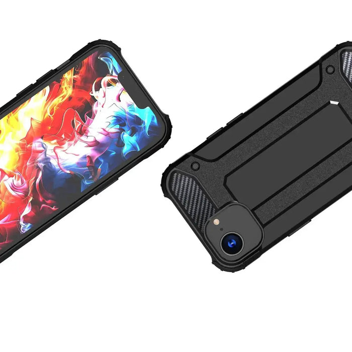 Hybrid Armor Case за iPhone 16e - черен