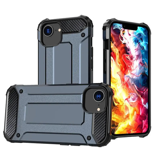 Hybrid Armor Case за iPhone 16e син