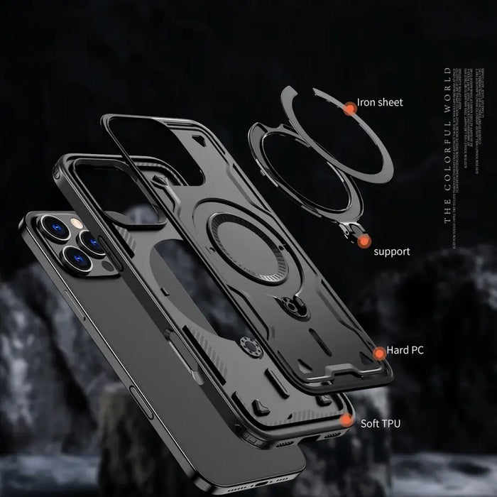 Hybrid Armor Trendy Case с MagSafe за iPhone 16 Pro - черен