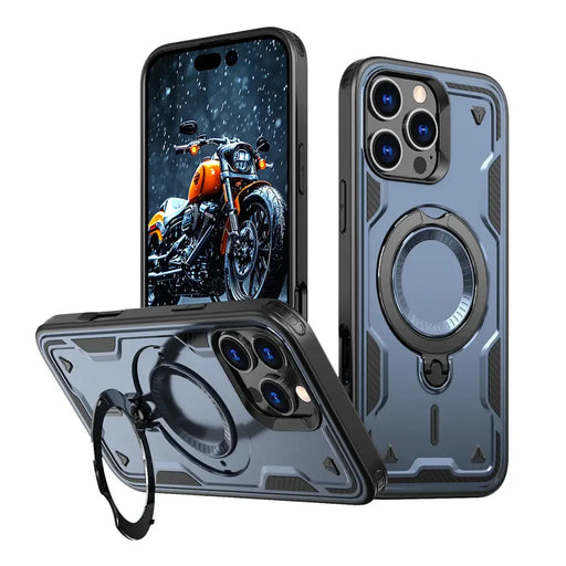Hybrid Armor Trendy Case с MagSafe за iPhone 16 Pro - син
