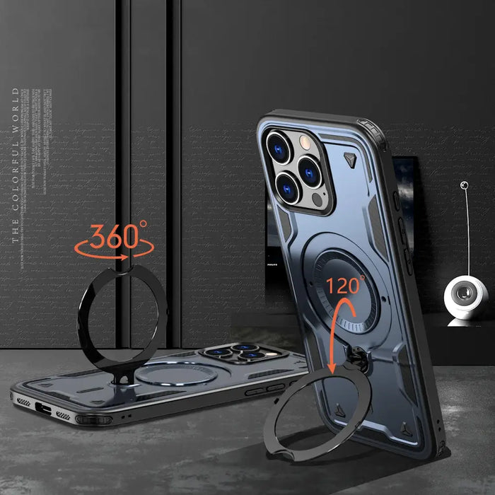 Hybrid Armor Trendy Case с MagSafe за iPhone 16 Pro - син