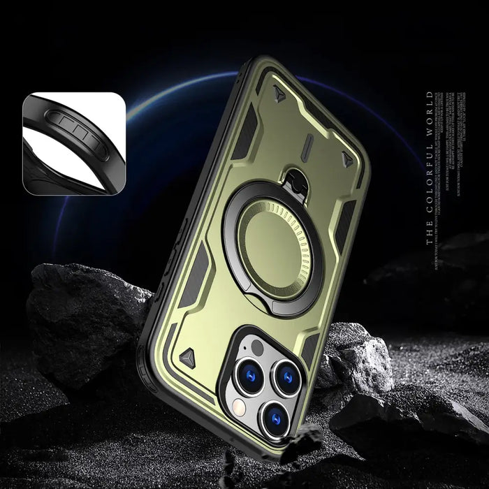 Hybrid Armor Trendy Case с MagSafe за iPhone 16 Pro - зелен