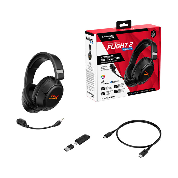 Слушалки HYPERX CLOUD FLIGHT 2 BLACK B5VC4AA Customizable RGB