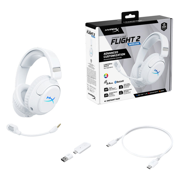 Слушалки HYPERX LOUD FLIGHT 2 WHITE B5VC5AA Customizable RGB