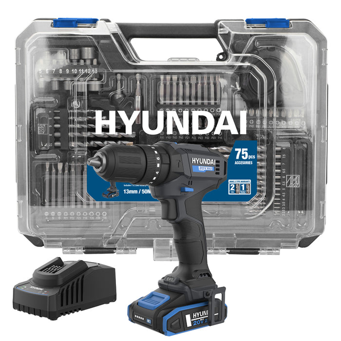 АКУМУЛАТОРНА УДАРНА БОРМАШИНА HYUNDAI HD20S-50TT 20 V, 50.00 nm, 2.00 Ah