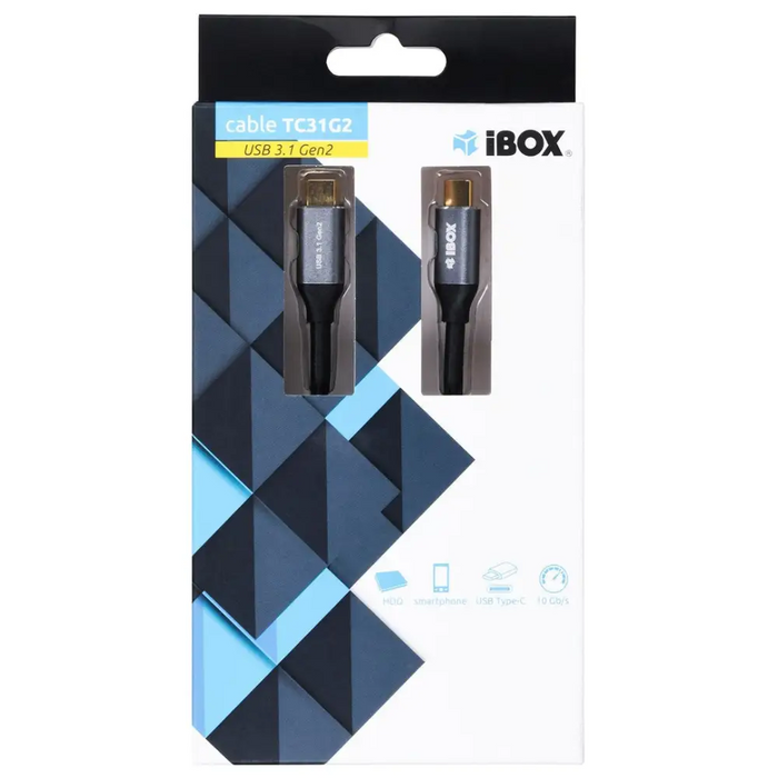 I-BOX USB C/USB C 1 m USB кабел 3.2 Gen 2 (3.1 Gen 2) Черен
