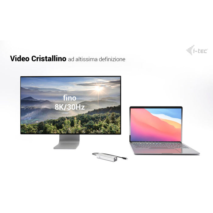 USB извод i-Tec C31HUBMETAL8KPDPRO Сребрист