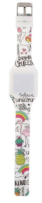 LED часовник I-Total Unicorn - Бял