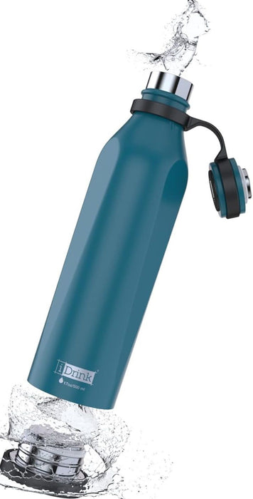 Термобутилка I-Total B-EVO - 500 ml, синьо-зелена