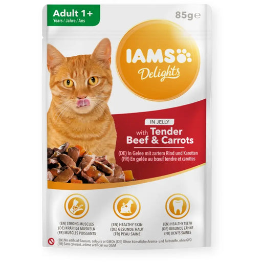 IAMS Delights Adult Beef с морков в желе - мокра котешка