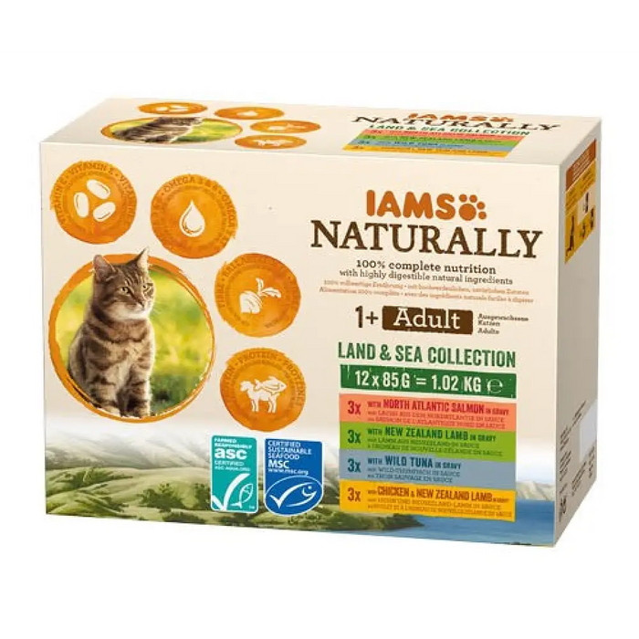 IAMS Naturally Adult Land and Sea collection - мокра храна
