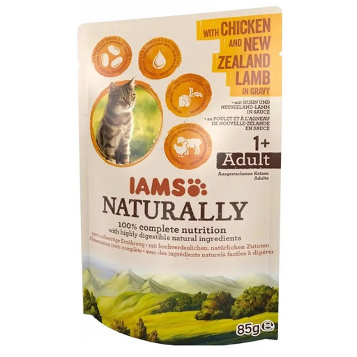 IAMS Naturally Adult с пилешко и новозеландско агнешко
