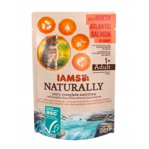 IAMS Naturally Adult със северноатлантическа сьомга в сос